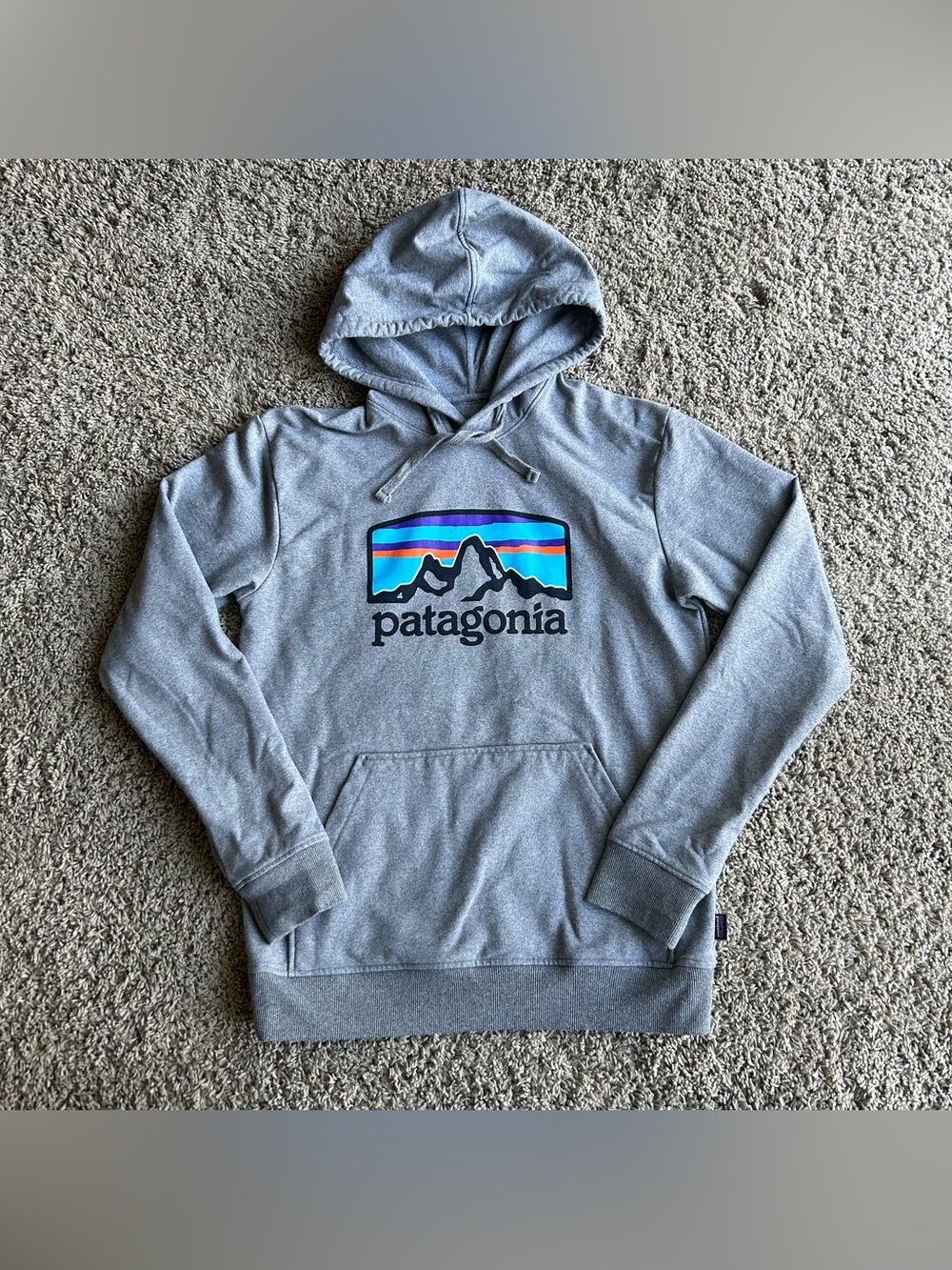 Patagonia Hoodie Mens Small Gray Fitz Roy Uprisal Horizon Pullover P-6 Jacket